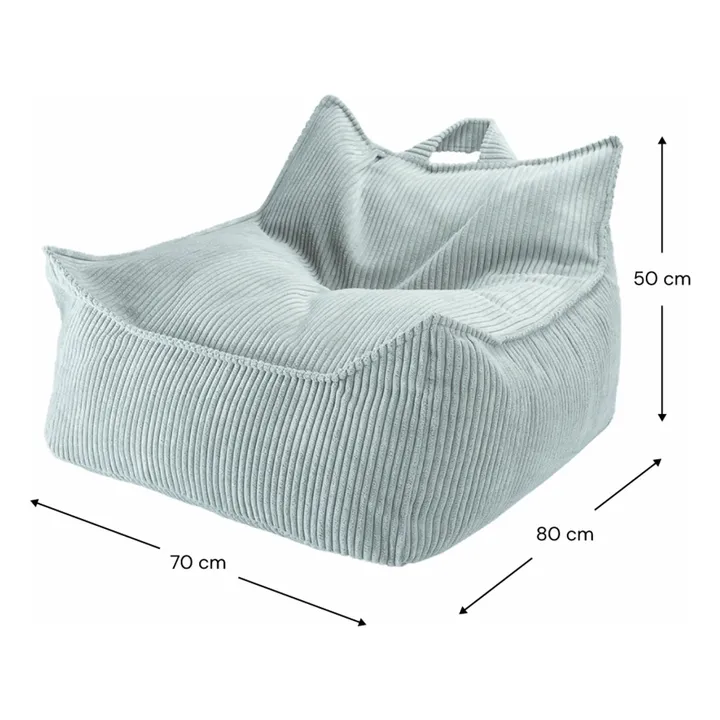 Fauteuil en velours côtelé | Bleu Clair- Image produit n°3