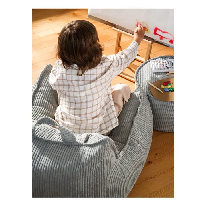 Fauteuil en velours côtelé | Bleu Clair- Image produit n°2