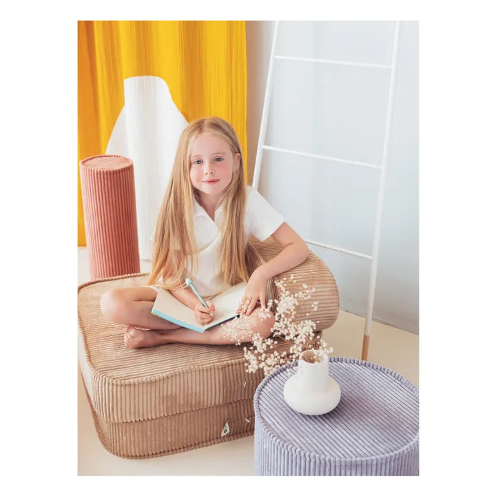 Chauffeuse en velours côtelé | Marron clair - Image produit n°2