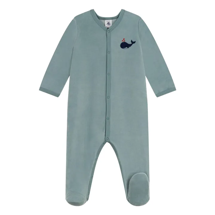 Pyjama Dors Bien Baleine Coton Bio | Vert- Image produit n°0