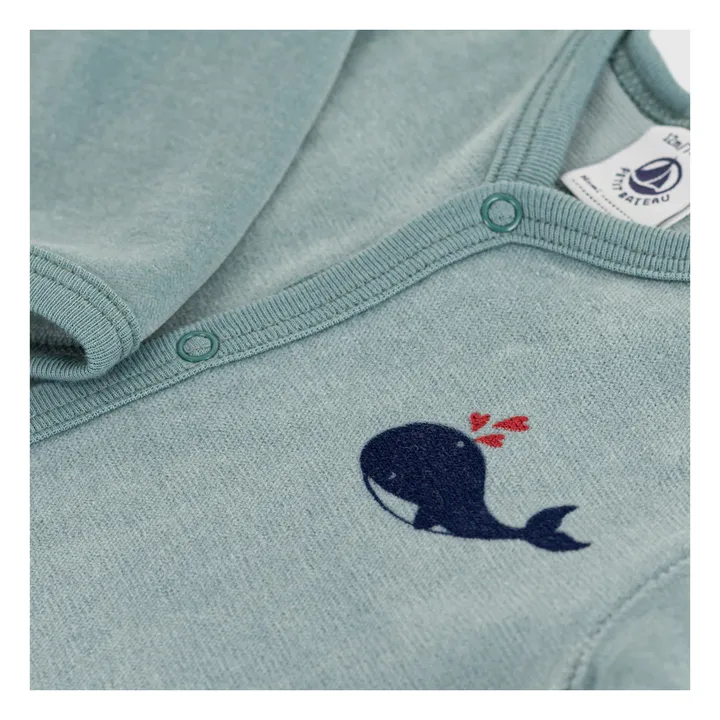 Pyjama Dors Bien Baleine Coton Bio | Vert- Image produit n°3