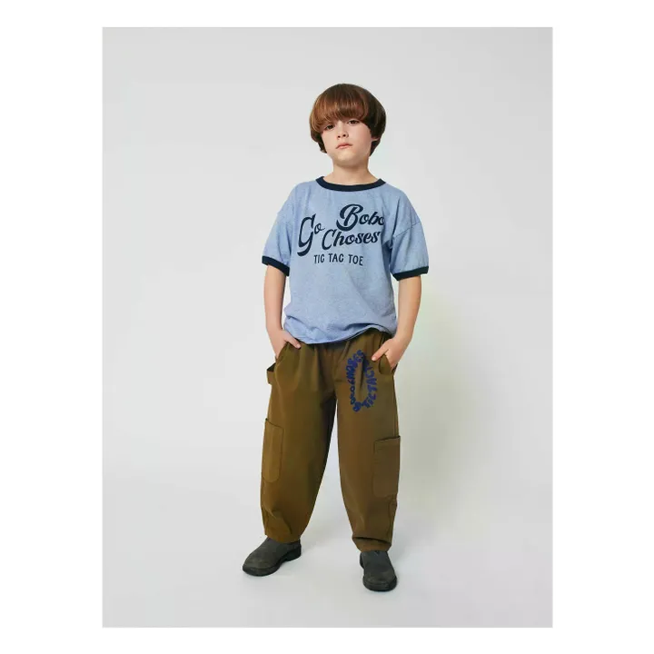 Cargo Tic Tac Toe Coton Bio | Vert kaki- Image produit n°1