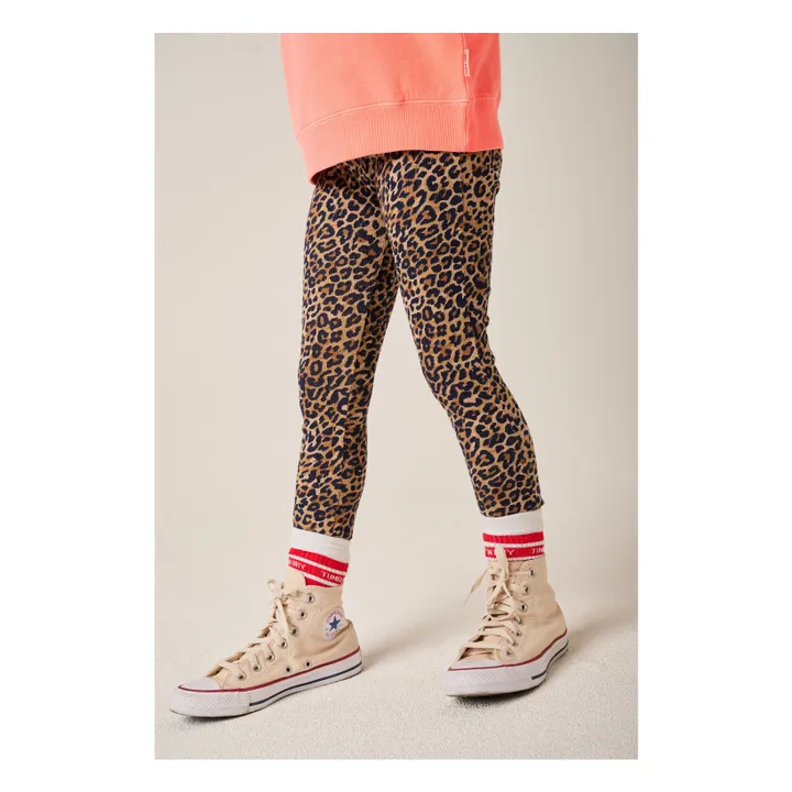 Legging Gentille Léopard Coton Bio | Marron- Image produit n°1