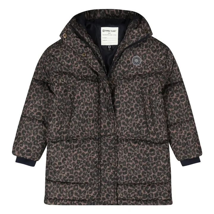 Doudoune Caribou Léopard Fibres Recyclées | Marron- Image produit n°0