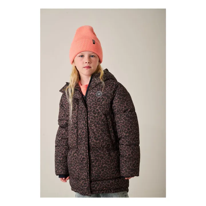 Doudoune Caribou Léopard Fibres Recyclées | Marron- Image produit n°1