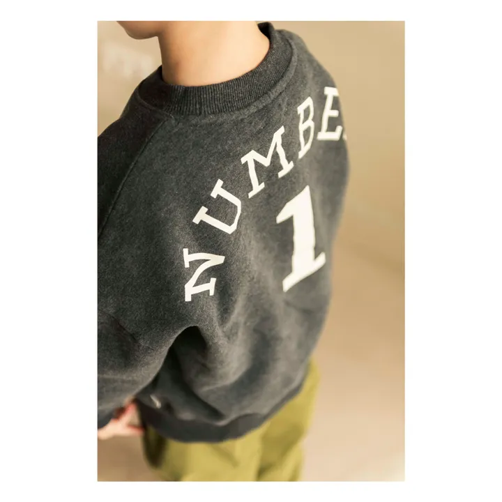 Sweat Bird NR 1 Coton Bio | Gris foncé- Image produit n°2