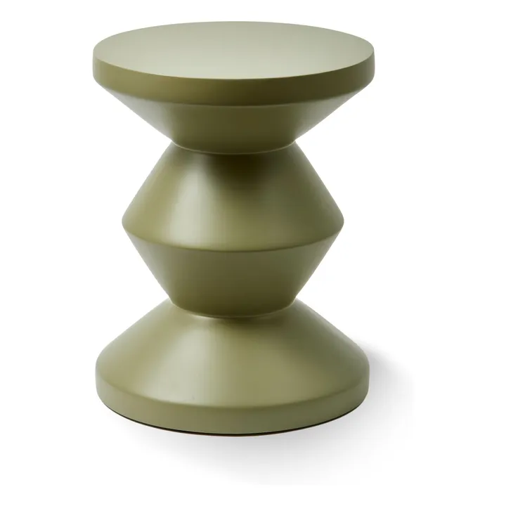 Pols Potten Zig Zag Outdoor Stool Olive Green Smallable