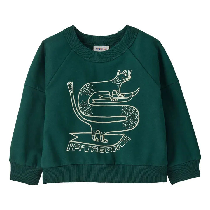 Sweat Crew Coton Bio Bébé | Vert- Image produit n°0