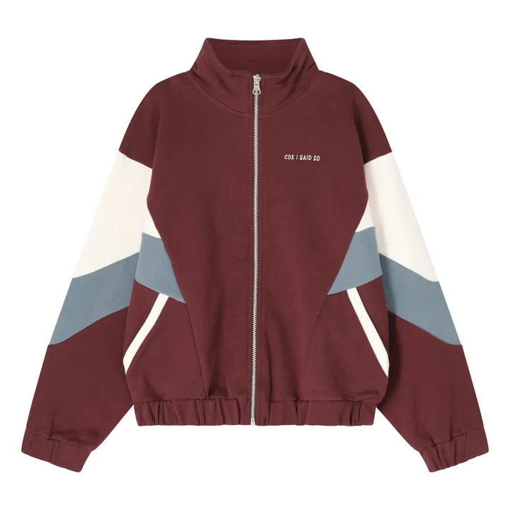 Veste Colorblock Coton Bio | Bordeaux- Image produit n°0