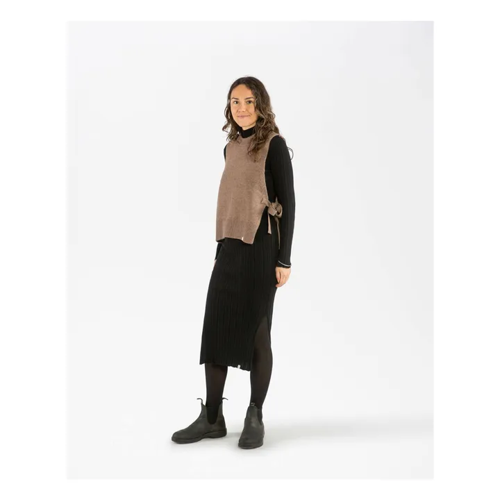 Sleeveless Wool Sweater | Taupe brown- Product image n°2