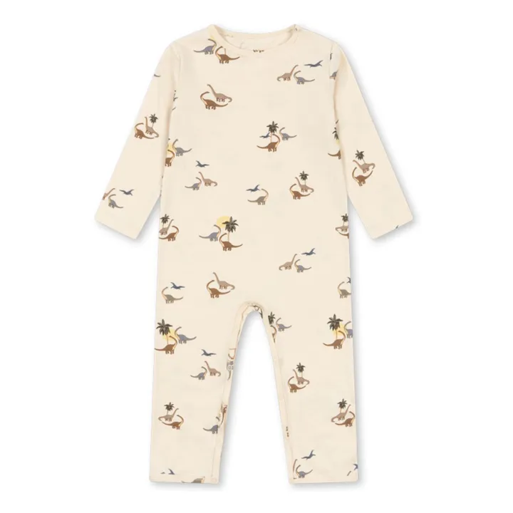 Combinaison Dinosaures Coton Bio | Beige- Image produit n°0