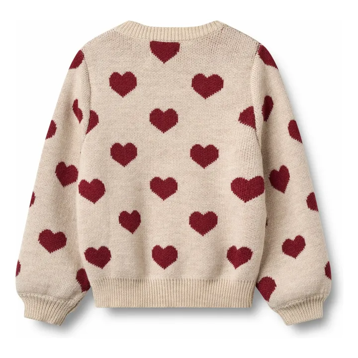 Cardigan Corazones Jacquard Lana Merino | Beige- Imagen del producto n°1