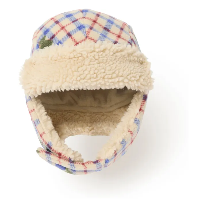 Chapka Mulberry Carreaux Sherpa | Ecru- Image produit n°0