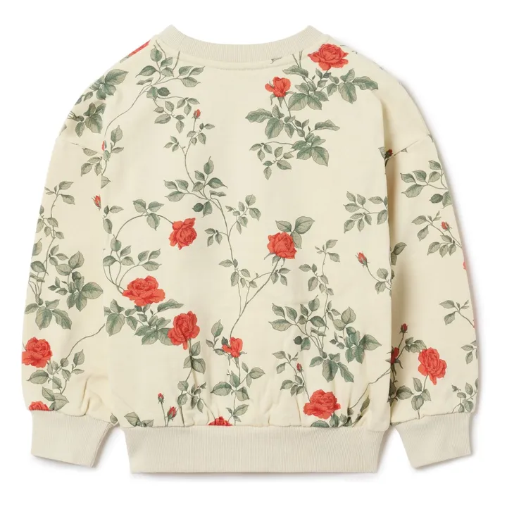 Sweat Roses Coton Bio | Ecru- Image produit n°1