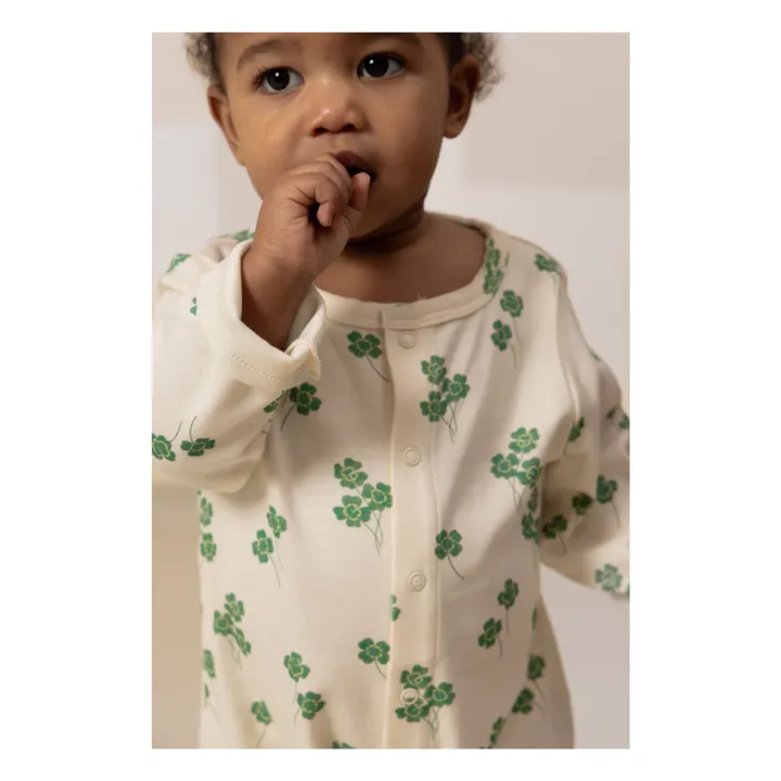 Combinaison Ben Trèfles Coton Bio | Ecru- Image produit n°2