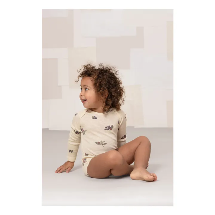 Body Côtelé Woody Mûres Coton Bio | Ecru- Image produit n°2