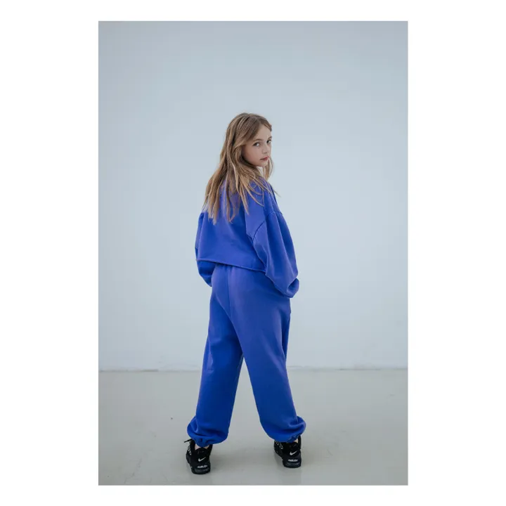 Sweat Crop Top Coton Bio | Bleu- Image produit n°6