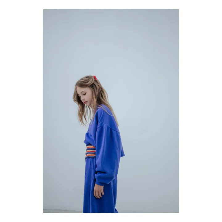 Sweat Crop Top Coton Bio | Bleu- Image produit n°4