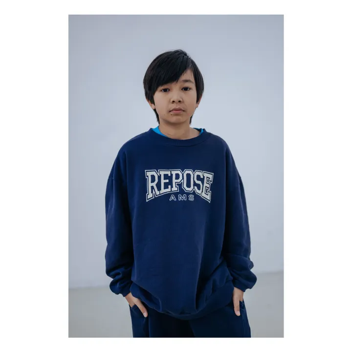 Sweat Cozydrop REPOSE AMS Coton Bio | Bleu marine- Image produit n°5