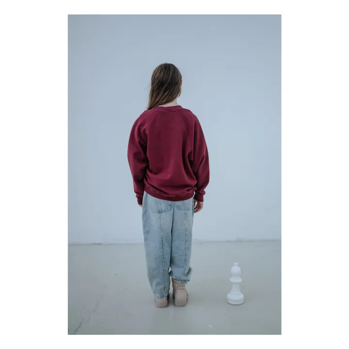 Sweat Raglan Coton Bio | Bordeaux- Image produit n°5