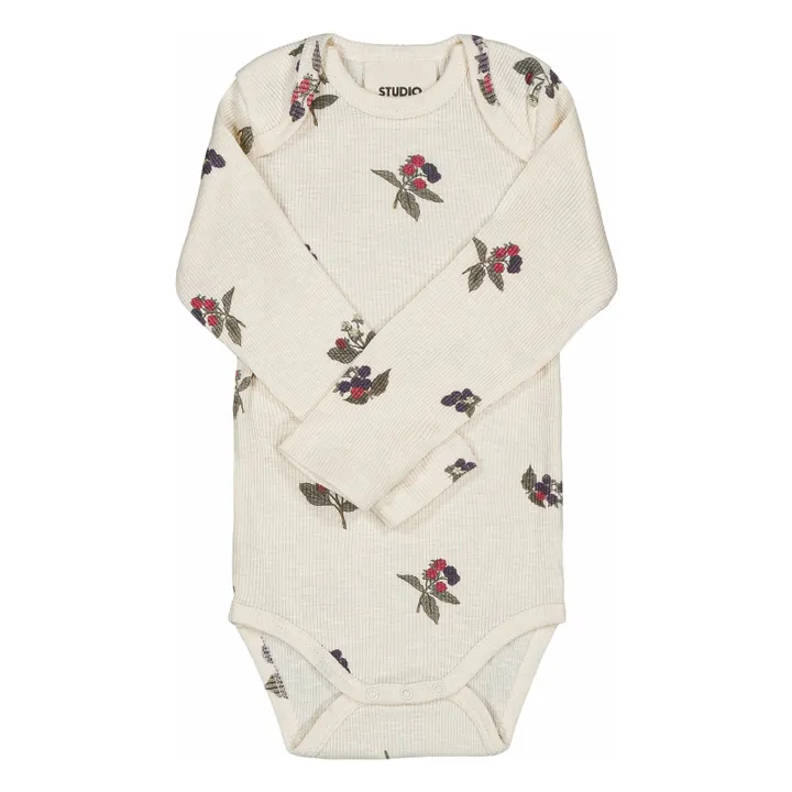 Body Côtelé Woody Mûres Coton Bio | Ecru- Image produit n°0