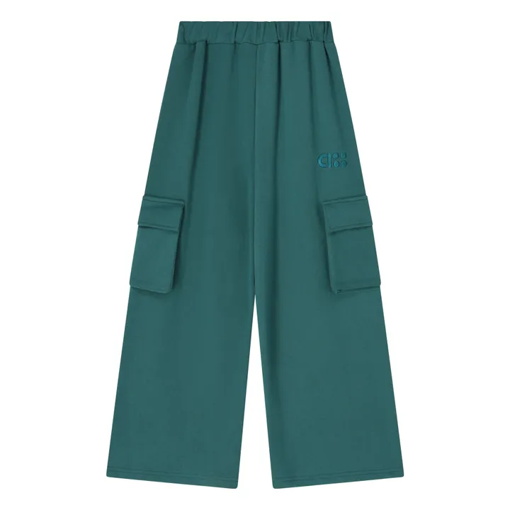 Jogger Cargo ancho de algodón orgánico | Verde Oscuro- Imagen del producto n°0