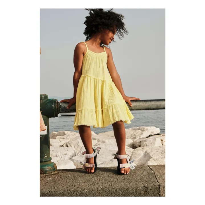 Robe en Gaze Coton Bio | Jaune pâle- Image produit n°1