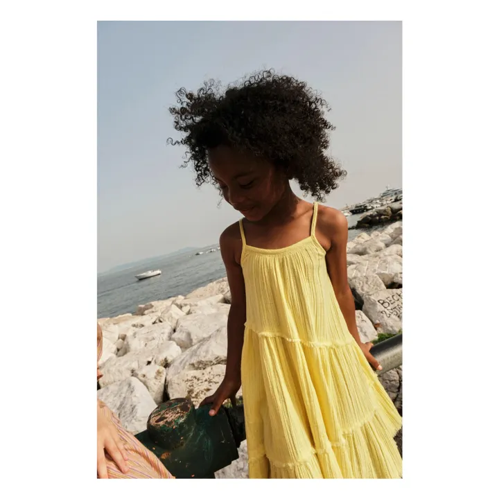 Robe en Gaze Coton Bio | Jaune pâle- Image produit n°2