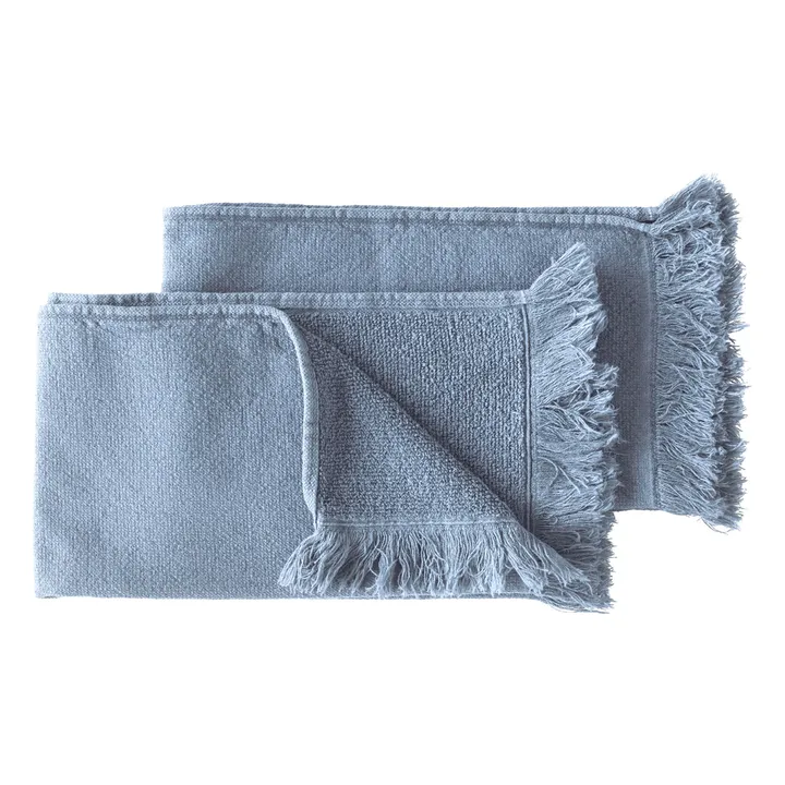 Serviettes d'invité en coton bio Luna - Set de 2 | Bleu ciel- Image produit n°0