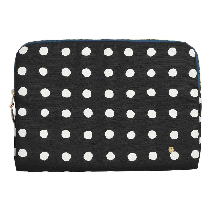 Housse d'ordinateur en coton bio Mia | Caviar- Image produit n°0