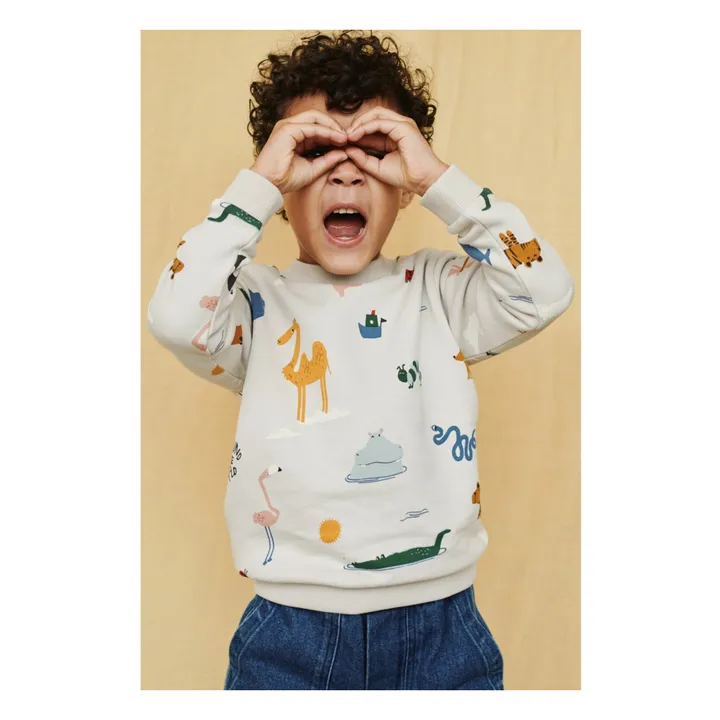 Sweat Thora Animaux Coton Bio | Grège- Image produit n°5