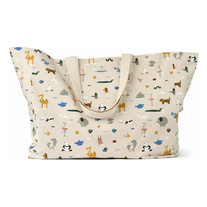 Tote bag Maxi Animaux Coton Bio | Beige- Image produit n°0