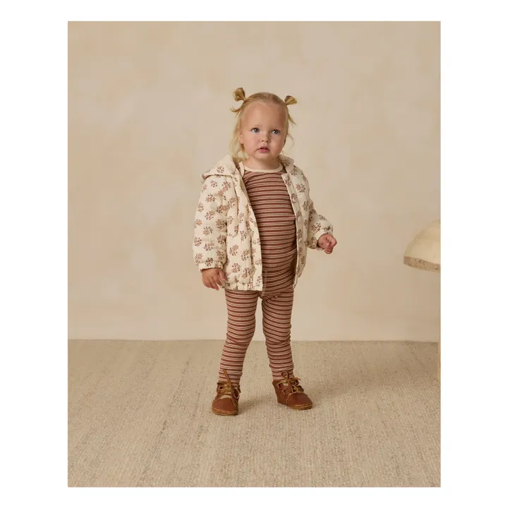 Organic Cotton Gauze Floral Hooded Jacket | Ecru- Product image n°4