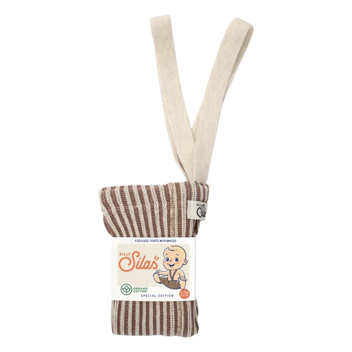 Collants Rayures Coton Bio | Crème- Image produit n°0