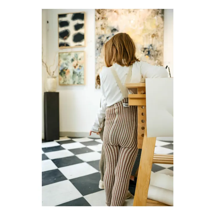 Collants Rayures Coton Bio | Crème- Image produit n°5