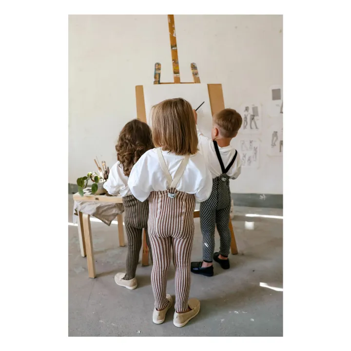 Collants Rayures Coton Bio | Crème- Image produit n°3