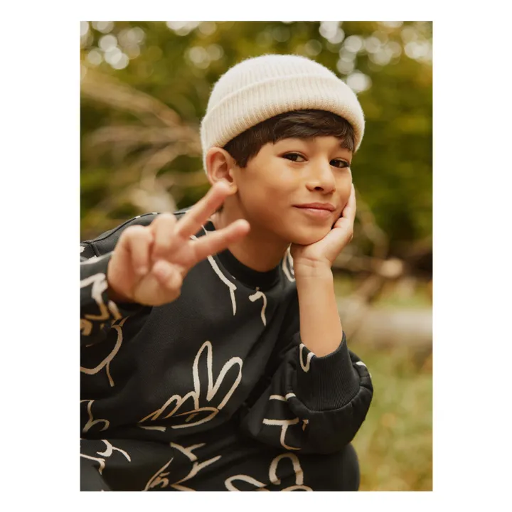 Sweat Monti Hands Coton Bio | Noir- Image produit n°2