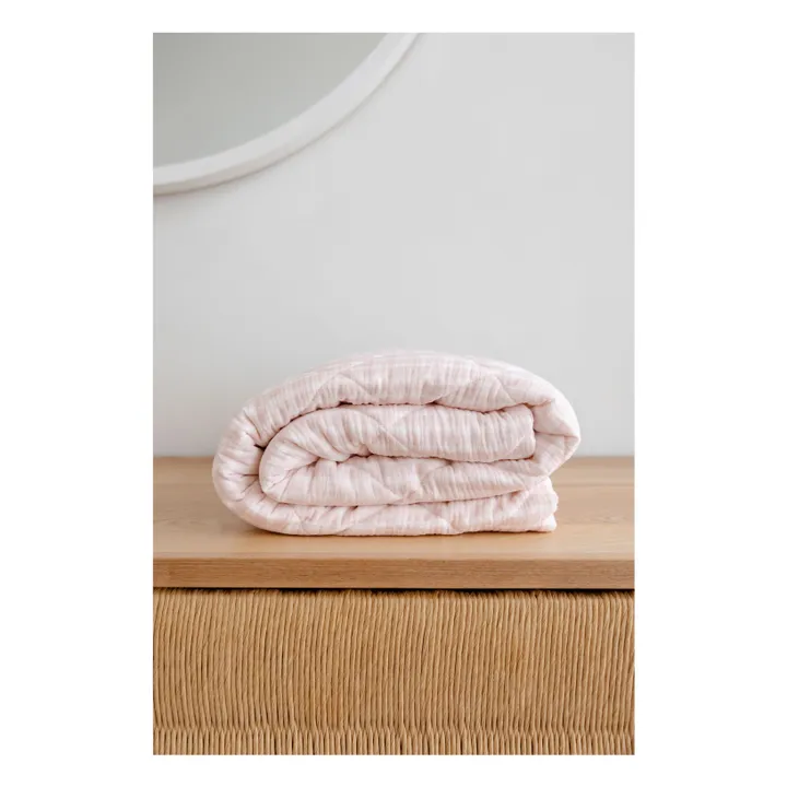 Manta acolchada Rosewater de algodón orgánico | Rosa Pálido- Imagen del producto n°0