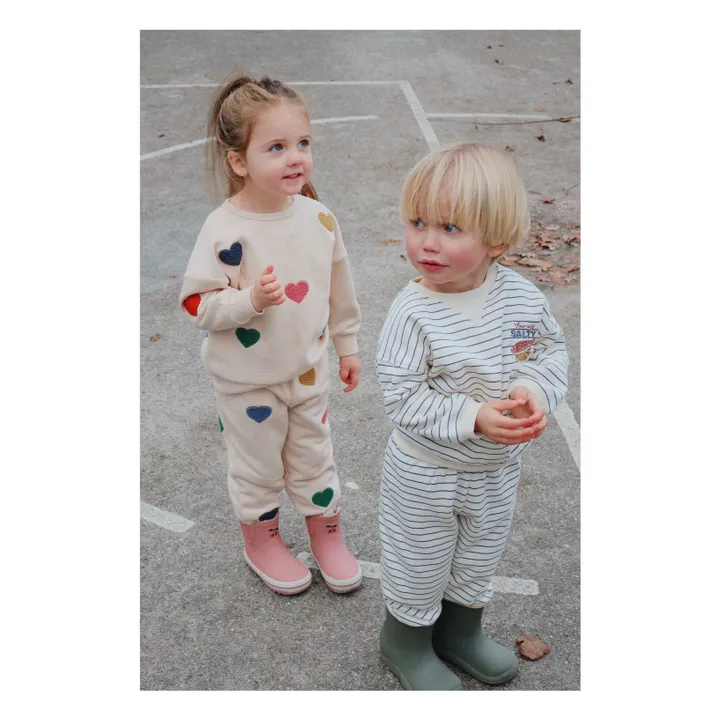Jogger Lou Cœurs Coton Bio | Rose pêche- Image produit n°1