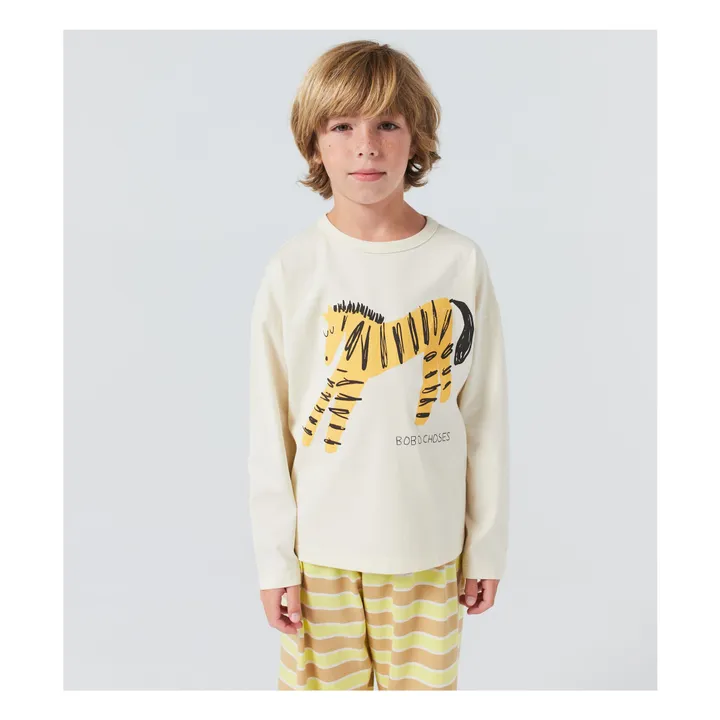 Pyjama gestreift Zebra Bio-Baumwolle | Senffarben- Produktbild Nr. 2