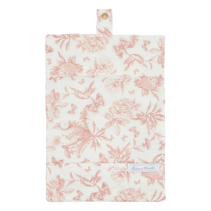 Protège carnet de santé Toile de Jouy | Rose pêche- Image produit n°3