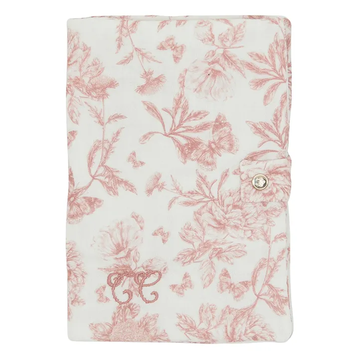 Protège carnet de santé Toile de Jouy | Rose pêche- Image produit n°0
