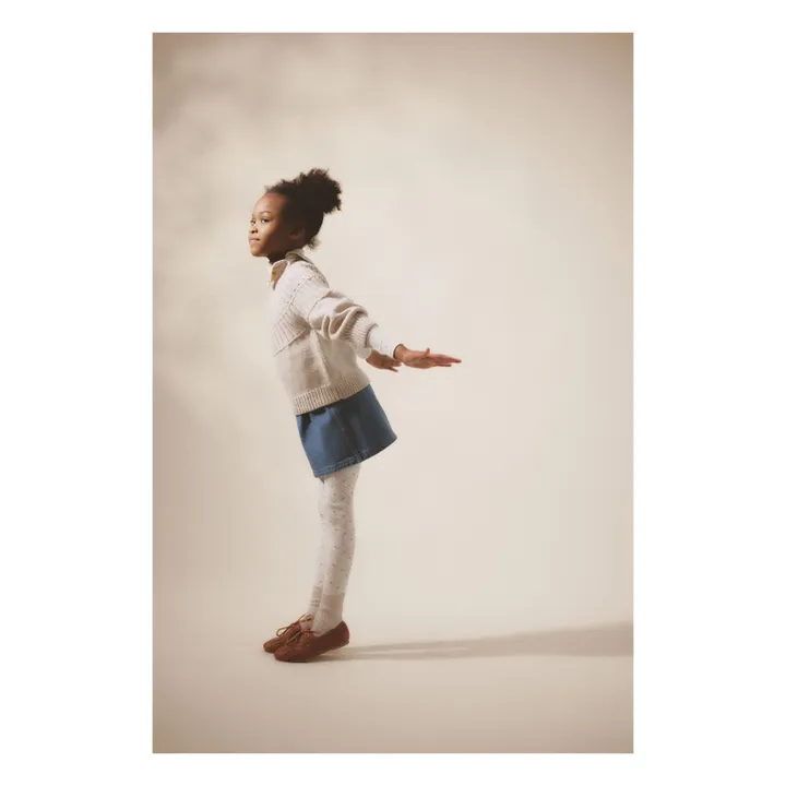 Legging Stretch Fleuri Coton Bio | Bleu pâle- Image produit n°5