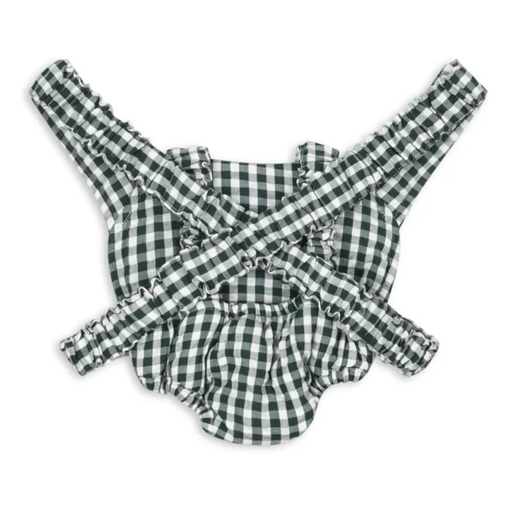 Porte-poupée Vichy | Vert foncé- Image produit n°1