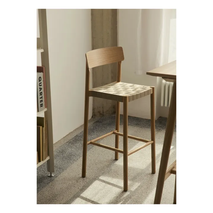Tabouret de bar sangles naturelles 75 cm Betty TK15 en chêne | Chêne- Image produit n°1