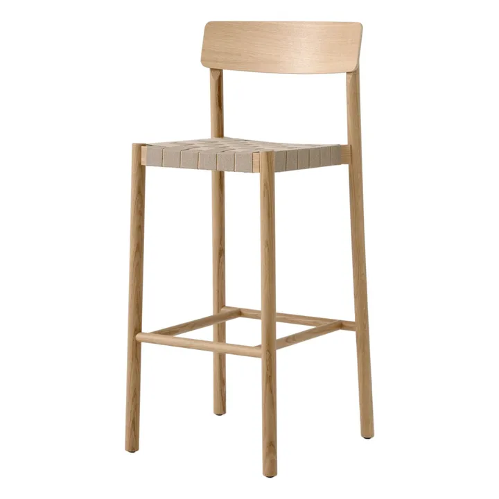 Tabouret de bar sangles naturelles 75 cm Betty TK15 en chêne | Chêne- Image produit n°0