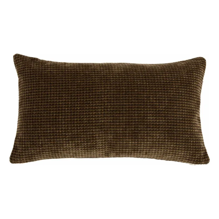 Housse de coussin Argentine Pied-de-poule | Café- Image produit n°0