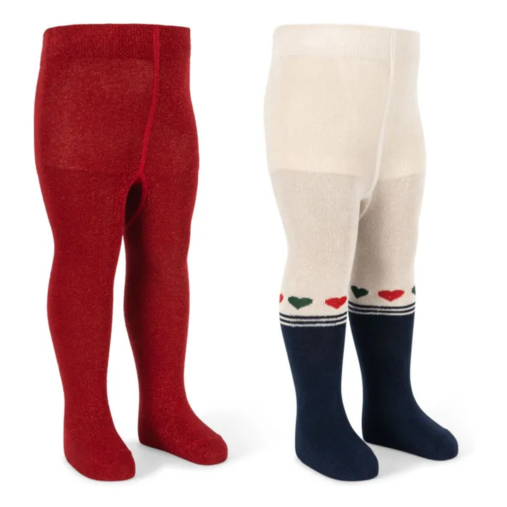 Lot de 2 Paires de Collants Lurex | Rouge- Image produit n°3