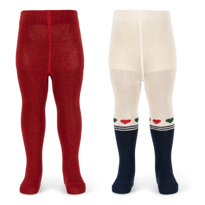 Lot de 2 Paires de Collants Lurex | Rouge- Image produit n°0