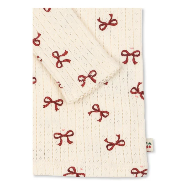 T-shirt Minnie Nœuds Pointelle Coton Bio | Beige- Image produit n°3